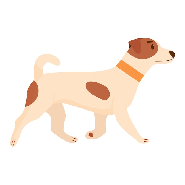 cute dog domestic funny dog isolated on white background flat vector illustration