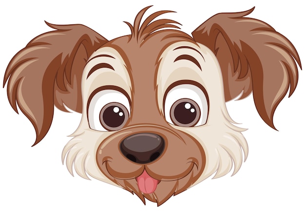 Vector cute dog face cartoon isolated