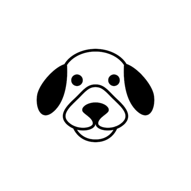 귀여운 개 얼굴 개 머리 만화 로고 디자인 터