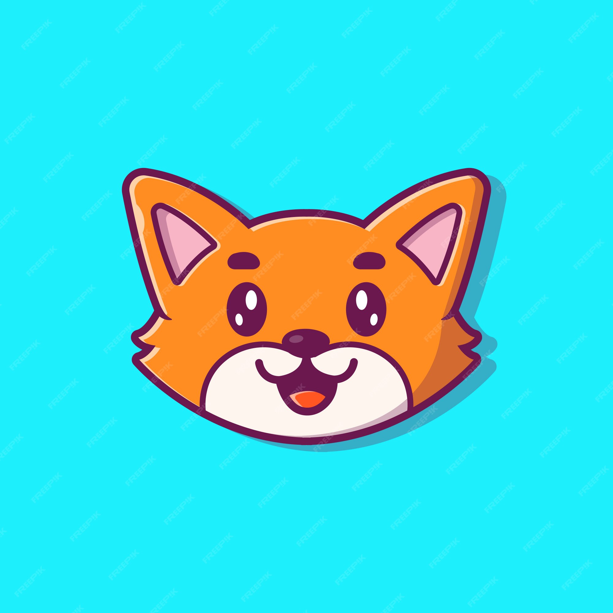かわいい犬の顔のイラスト 犬の顔の品種 分離された動物の概念 プレミアムベクター