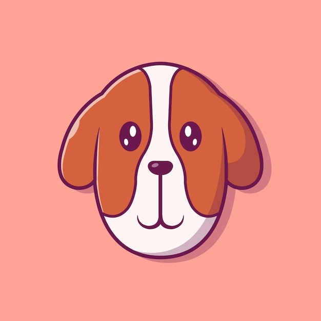 かわいい犬の顔のイラスト。犬の顔の品種。分離された動物の概念