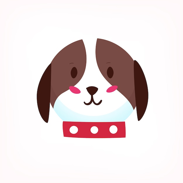 Наклейка с милым собачьим лицом Изолированное векторное изображение