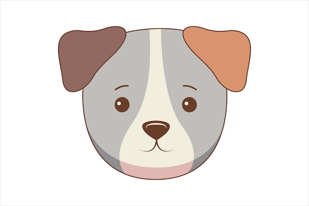 可愛い犬のフラットステッカーデザイン
