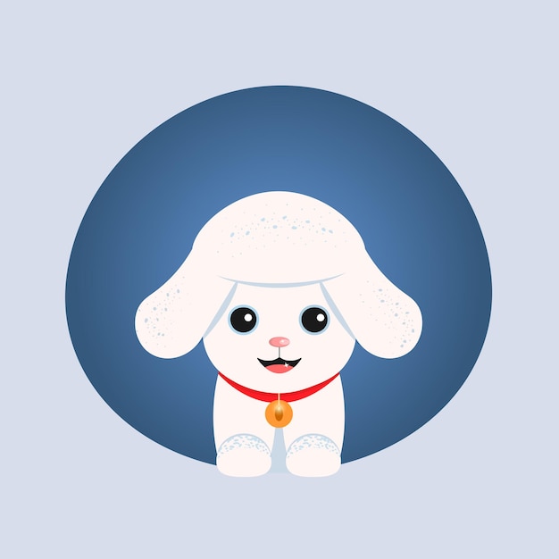 Cute dog in flat style, vector character