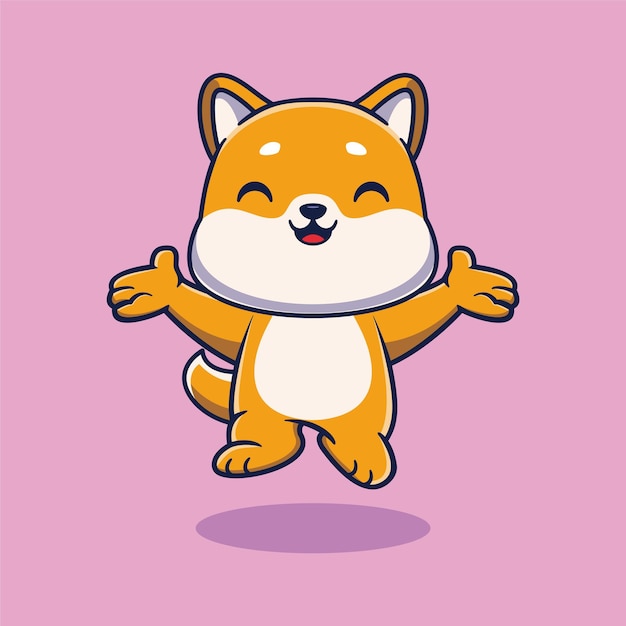 Premium Vector | Cute dog happy jump cartoon vector icon illustration ...