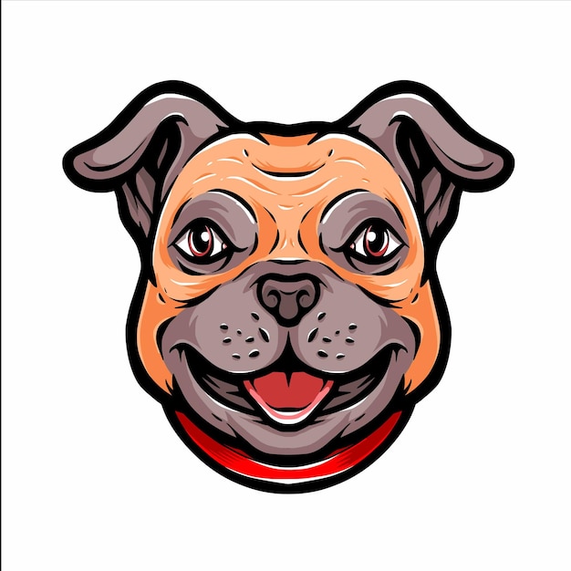 Vector cute dog head cartoon illustration