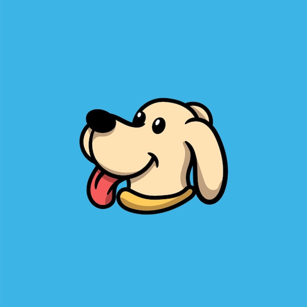 Cute Dog Head Cartoon