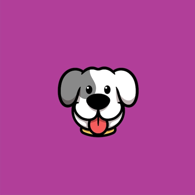 Cute dog head cartoon