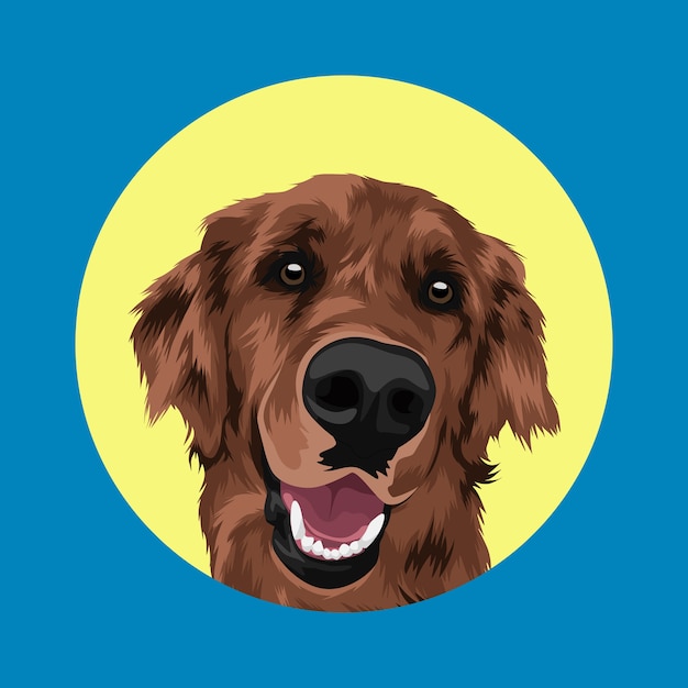 Vector cute dog head vector illustration mascot logo
