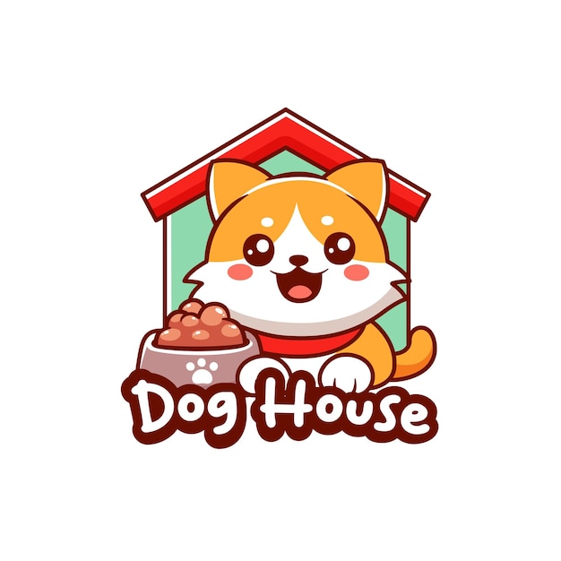 Logo della mascotte per la cura delle animali domestiche della casa del cane