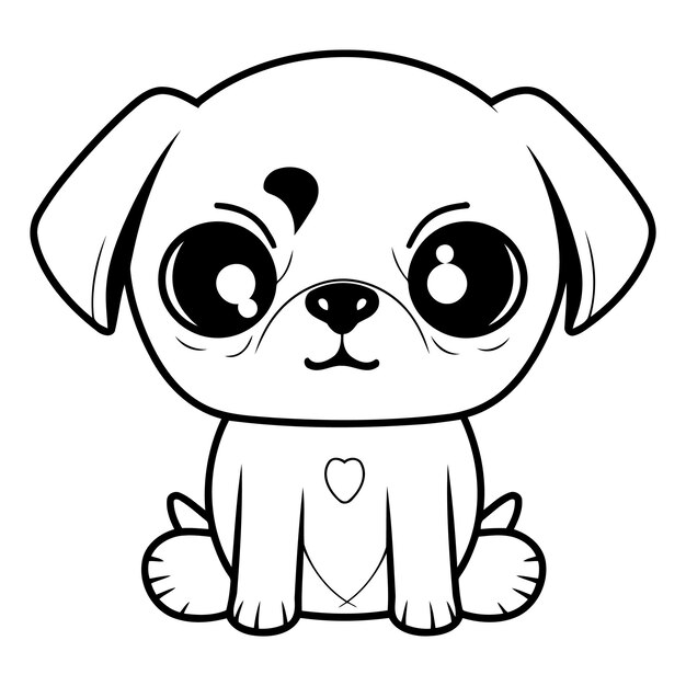 Icona di cane carino illustrazione cartoni animati di icona vettoriale di cane carina per il web