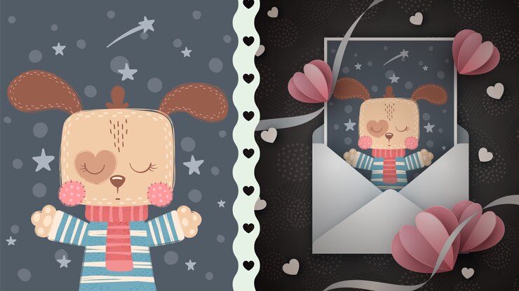 Cute dog - idea for greeting card