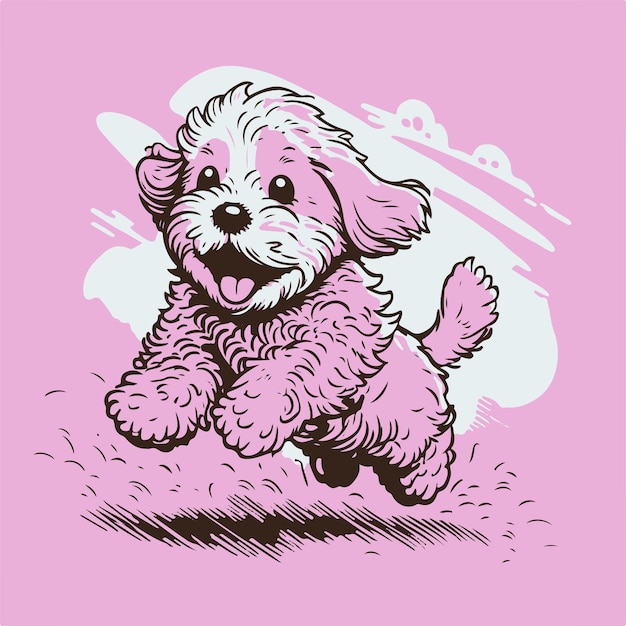 Vector cute dog illustration cartoon