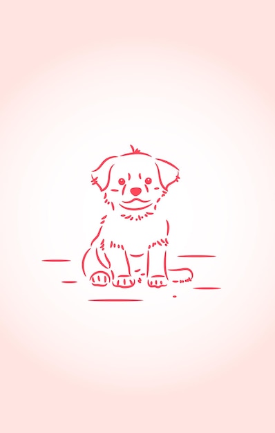 可愛い犬のイラスト ベクトルデザイン