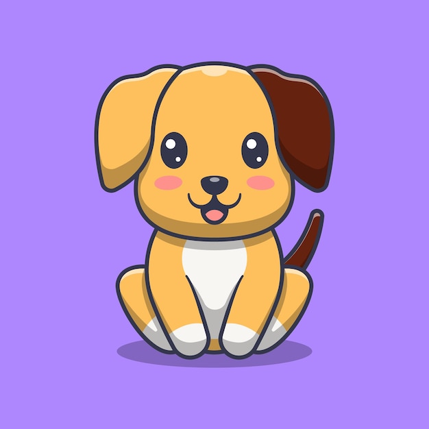 Vector cute dog is sitting cartoon illustration