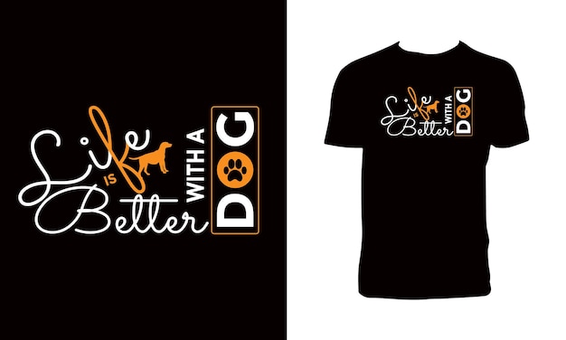 Cute Dog Lettering T Shirt Design. 