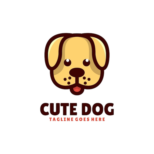 かわいい犬のロゴデザインマスコットイラスト