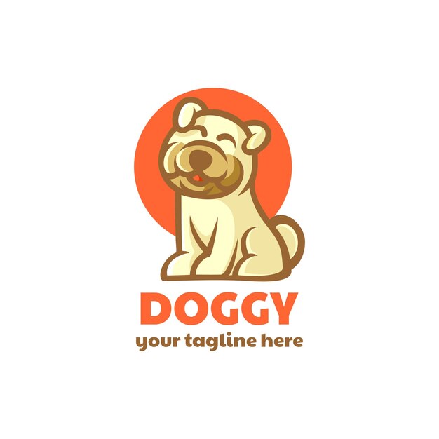 Vector cute dog logo illustration template