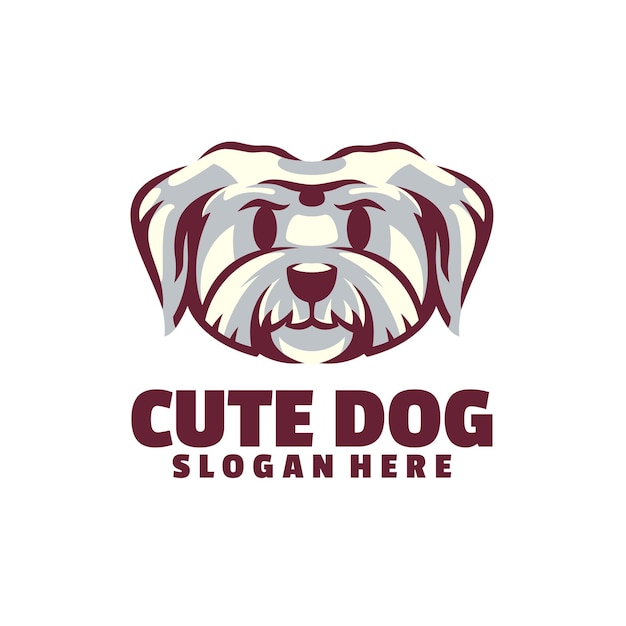 Cute dog logo è basato su vettori. sono completamente modificabili e scalabili senza perdere la risoluzione.