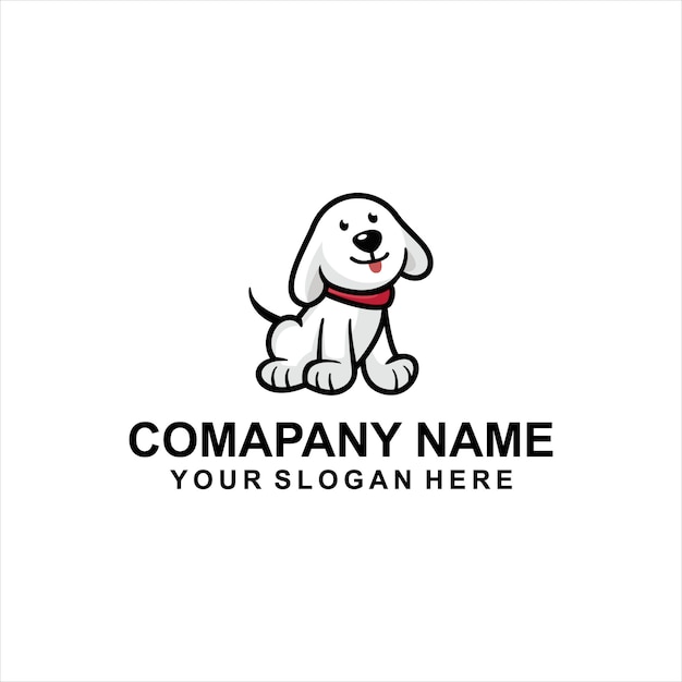 cute dog logo vector