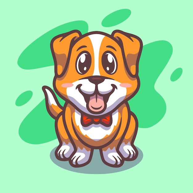 Cute dog mascot illustration design