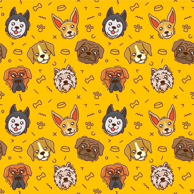 Vector cute dog pattern