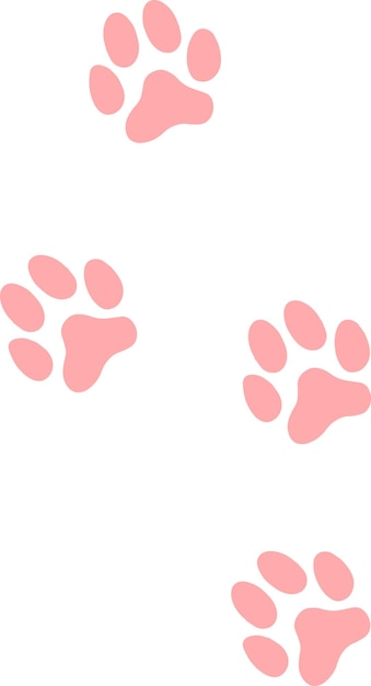 Vector cute dog paw dog footprints colorful