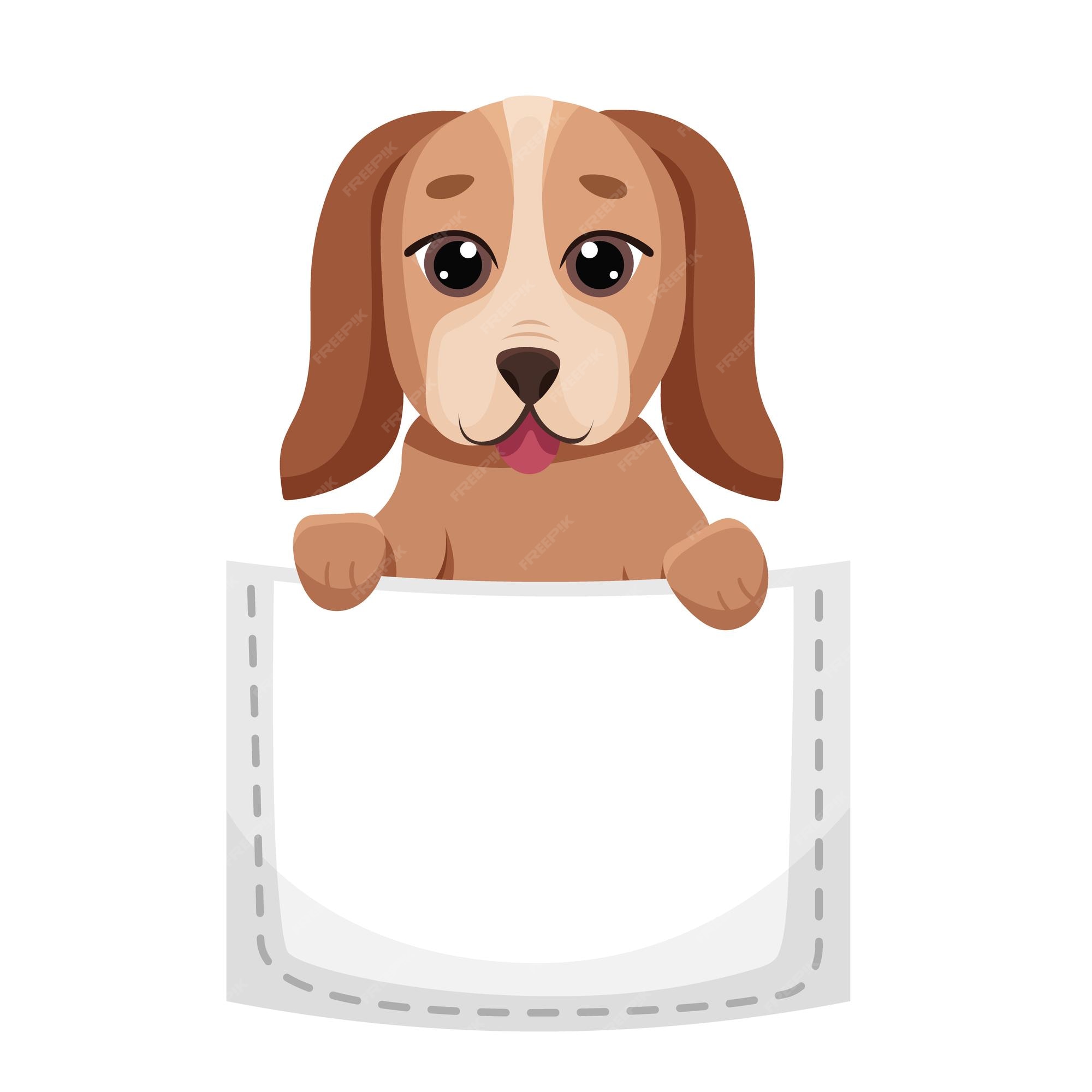 Premium Vector | Cute dog in a pocket kawaii funny and happy puppy for tshirt design kids printing baby shower Premium Vector | Cute dog in a pocket kawaii funny and happy puppy for tshirt design kids printing baby shower