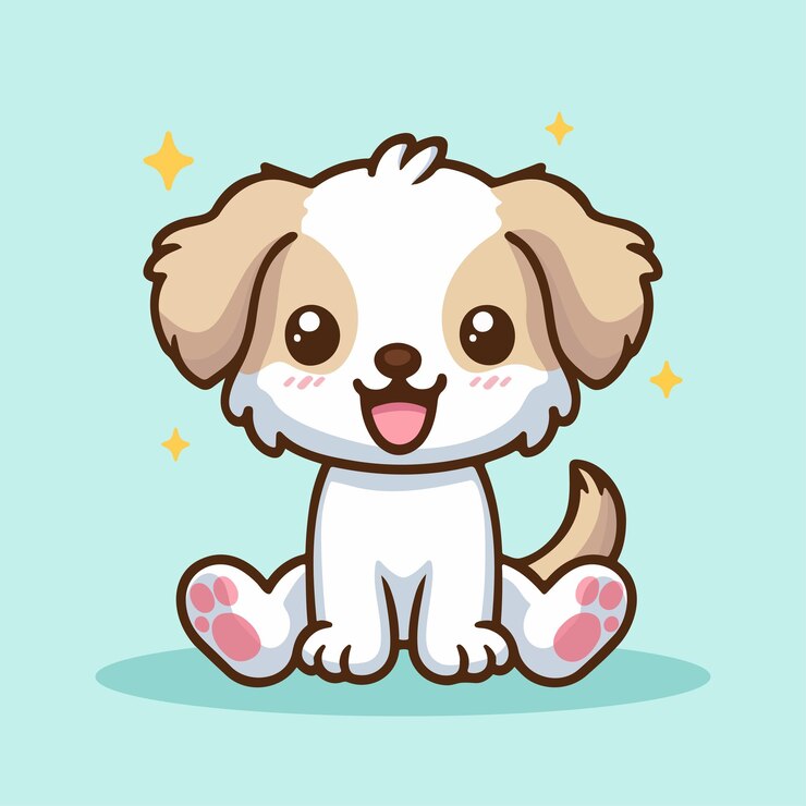 Vector cute dog puppy cartoon illustration
