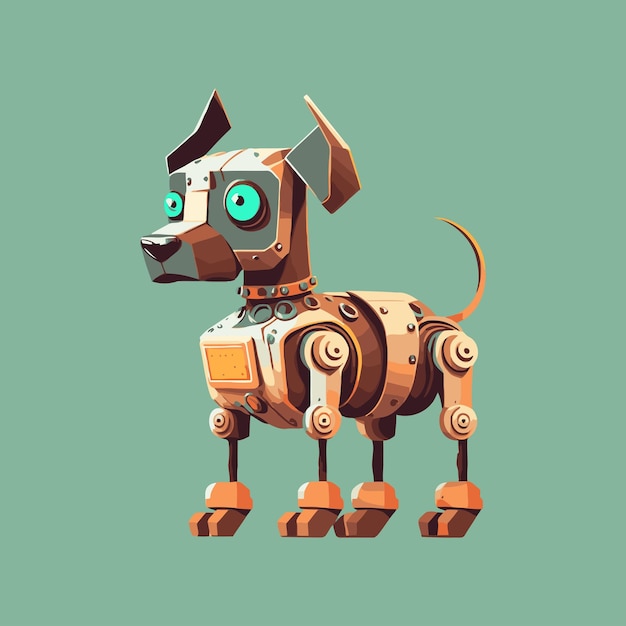 Vector cute dog robot machine character logo mascot vector