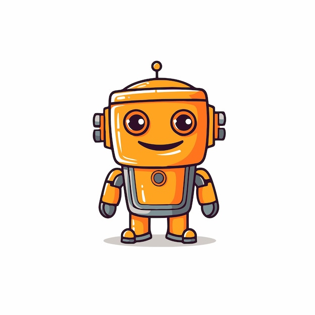 Cute dog robot machine character logo mascot vector