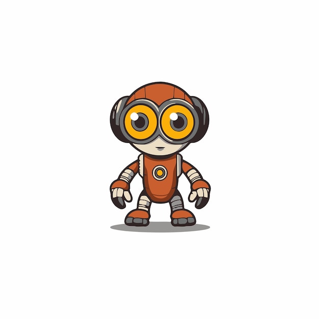 Cute dog robot machine character logo mascot vector