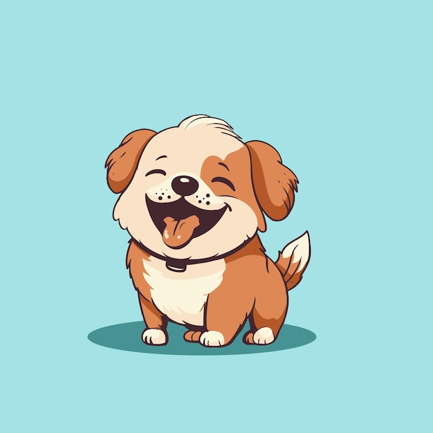 Vector cute dog sitting cartoon illustration animal concept isolated premium flat cartoon style