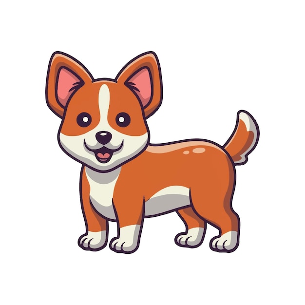 Vector cute dog sitting cartoon vector icon illustration animal nature icon concept