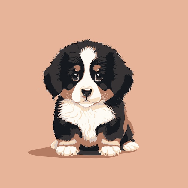 Vector cute dog sitting cartoon vector icon illustration animal vector flat cartoon style