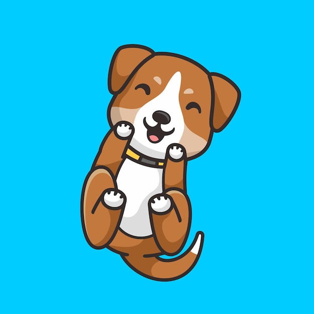 Vector cute dog sleep cartoon icon illustration.