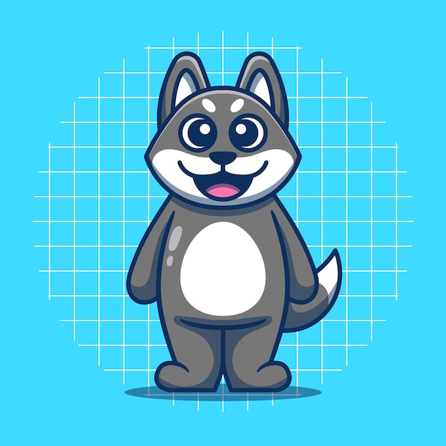 Cute dog standing vector illustration