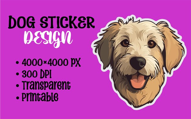 Vector cute dog sticker design this is an aigenerated highquality printable and editable vector design