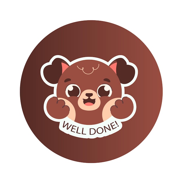 Cute dog sticker template