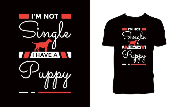 귀여운 강아지 타이포그래피와 레터링 T 셔츠 디자인.
