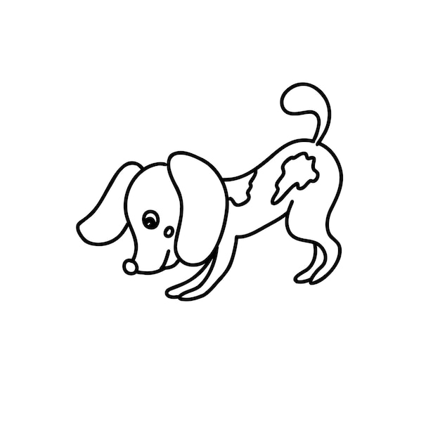 Vettore carina illustrazione vettoriale di cane animal doodle icon isolato