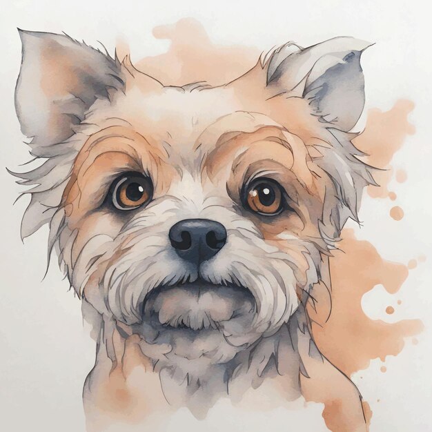 cute dog watercolor