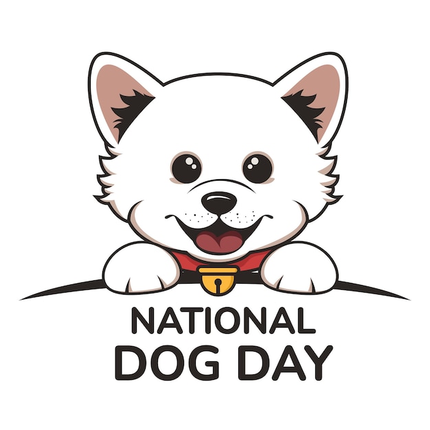 Cute dog waving paw cartoon vector illustration suitable for national dog day