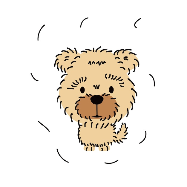 毛皮で覆われた動物のかわいい犬のベクトル イラスト