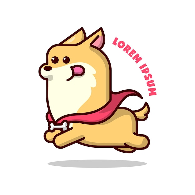 Cute doggy wearing a red scarf cartoon logo