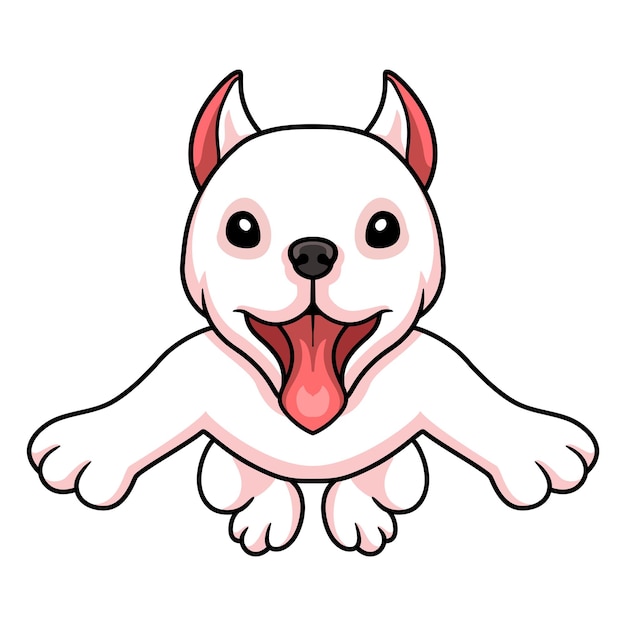 Cute dogo argentino dog cartoon jumping