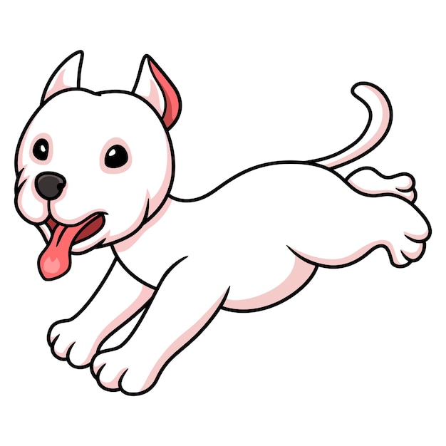 Cute dogo argentino dog cartoon running