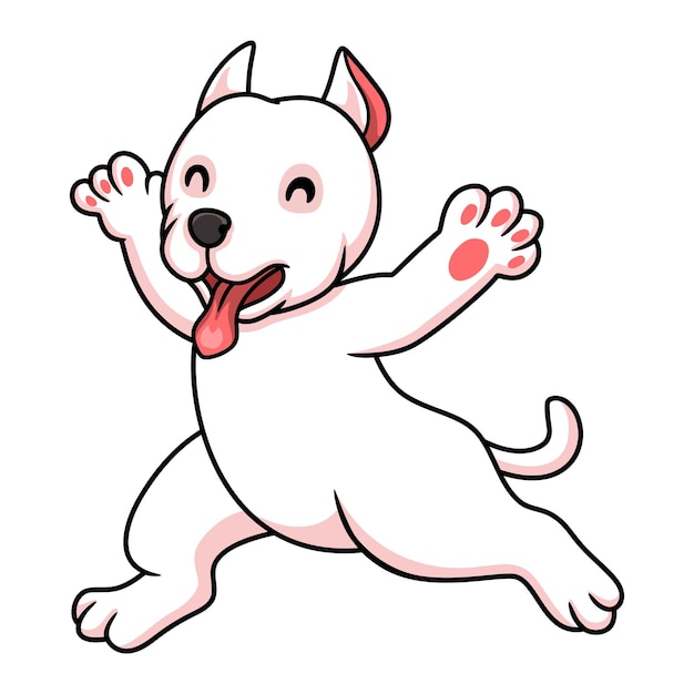 Cute dogo argentino dog cartoon walking