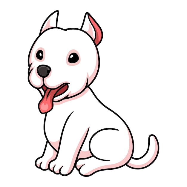 Cute dogo argentino dog cartoon