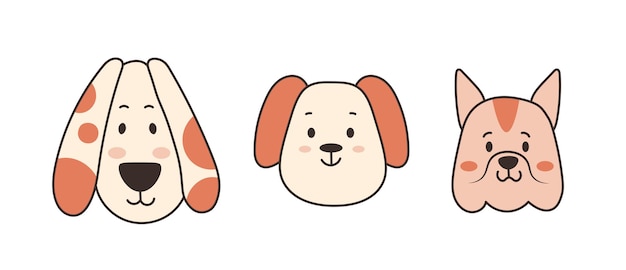 Cute dogs heads collection